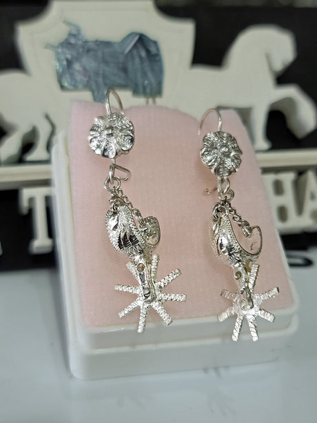 Aretes 100% plata modelo espuela charra - Tiendacharra.com - Bodega Tienda Charra