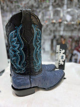 Bota piel de avestruz color Blue Jeans - Tiendacharra.com - Bodega Tienda Charra