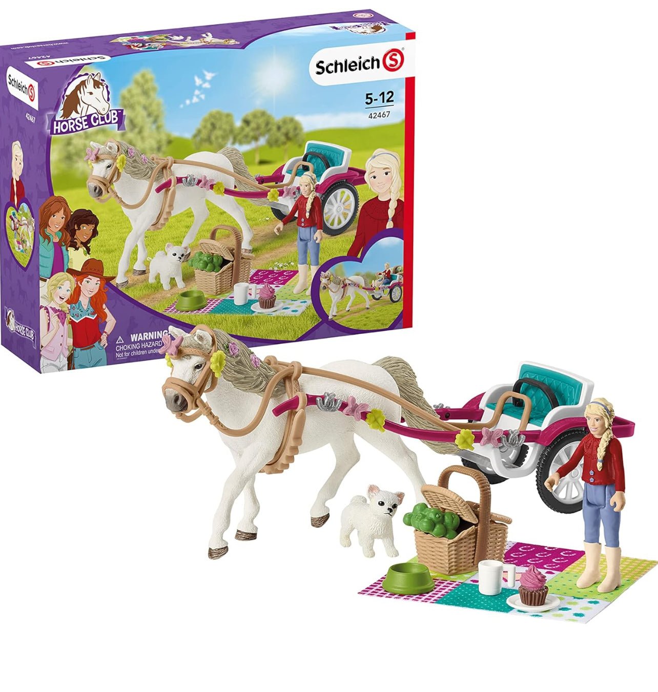 Schleich Horse Club Horse Toys for Girls and Boys Carriage Ride to the Big Horse Show Playset