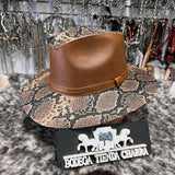 Sombrero Indiana con aplicaciones pitón (miel) - Tiendacharra.com - Bodega Tienda Charra