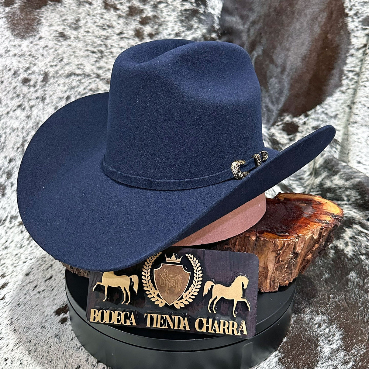 Texana modelo El Patrón - Azul Marino (Tombstone) - Tiendacharra.com - Bodega Tienda Charra